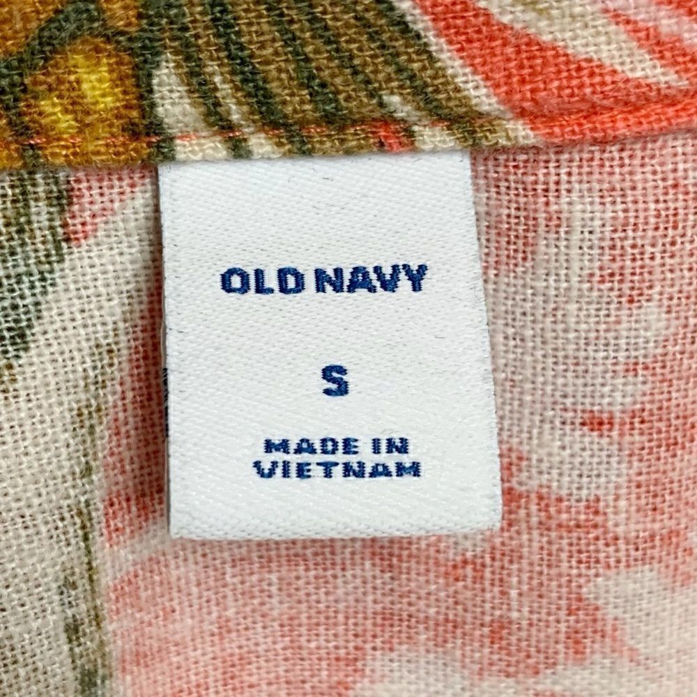NWOT Old Navy Linen Blend Pineapple Print Summer Shift Shirt Dress, Sz Small - Picture 10 of 12